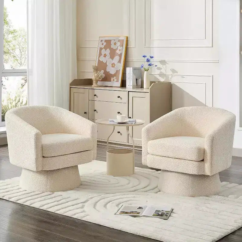 360Modern Swivel Accent Sofa Chair,Cozy Round Chenille Fabricm,Round Armchair Single Sofa with Arms, for Living Room