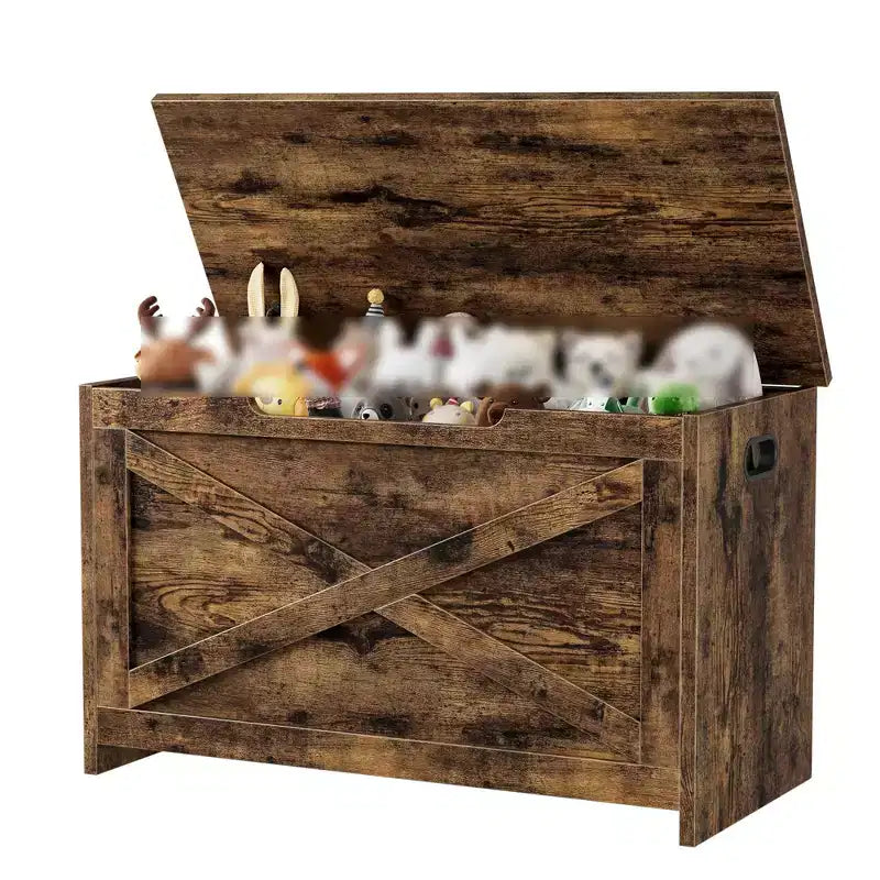 30 Inches Storage Chest, Storage Box with Safety Hinges, Entryway Shoe Bench with Flip-Top, Toy Trunk for Living Room, Bedroom