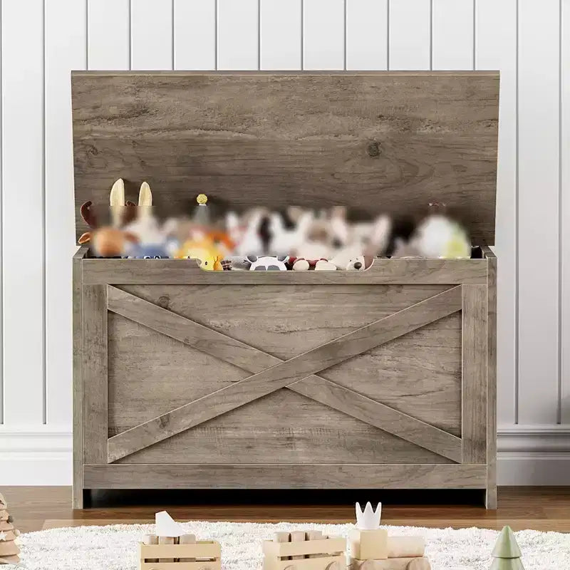 30 Inches Storage Chest, Storage Box with Safety Hinges, Entryway Shoe Bench with Flip-Top, Toy Trunk for Living Room, Bedroom