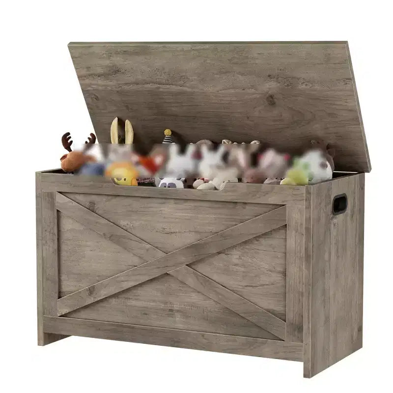 30 Inches Storage Chest, Storage Box with Safety Hinges, Entryway Shoe Bench with Flip-Top, Toy Trunk for Living Room, Bedroom