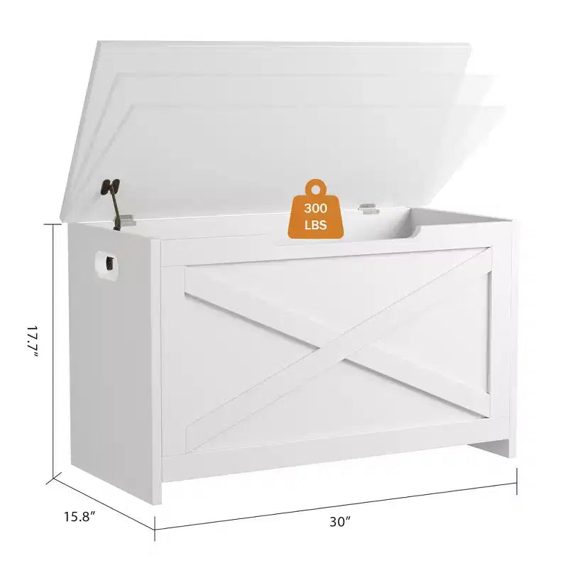 30 Inches Storage Chest, Storage Box with Safety Hinges, Entryway Shoe Bench with Flip-Top, Toy Trunk for Living Room, Bedroom