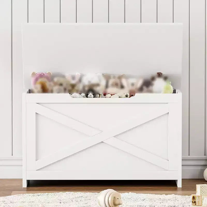 30 Inches Storage Chest, Storage Box with Safety Hinges, Entryway Shoe Bench with Flip-Top, Toy Trunk for Living Room, Bedroom