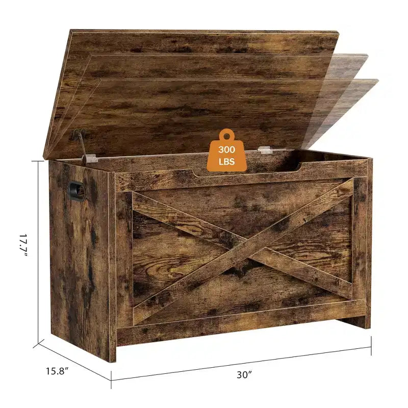 30 Inches Storage Chest, Storage Box with Safety Hinges, Entryway Shoe Bench with Flip-Top, Toy Trunk for Living Room, Bedroom