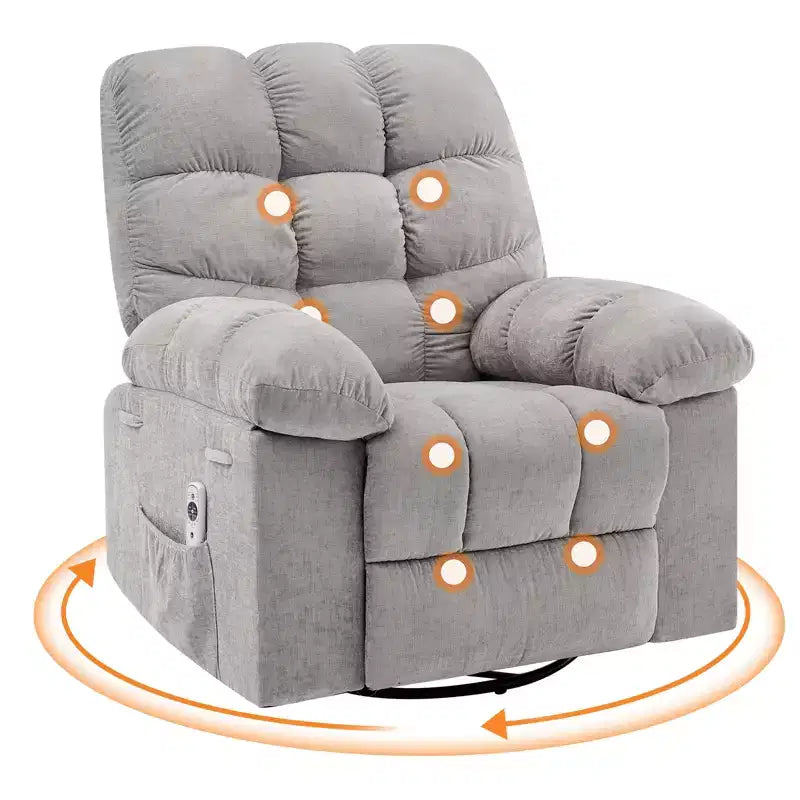 Rocking Recliner Chairs, Massage Recliner Chair, 360 Swivel Rocking Recliner Chair with Side Pockets Cup Holders, for Living Room ,Bedroom