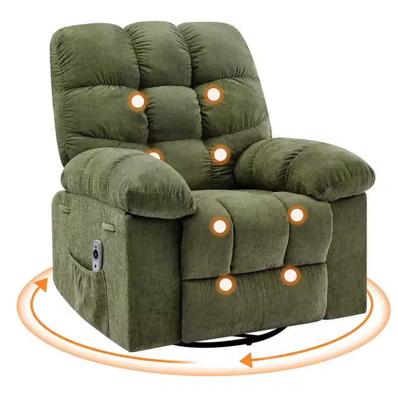Rocking Recliner Chairs, Massage Recliner Chair, 360 Swivel Rocking Recliner Chair with Side Pockets Cup Holders, for Living Room ,Bedroom