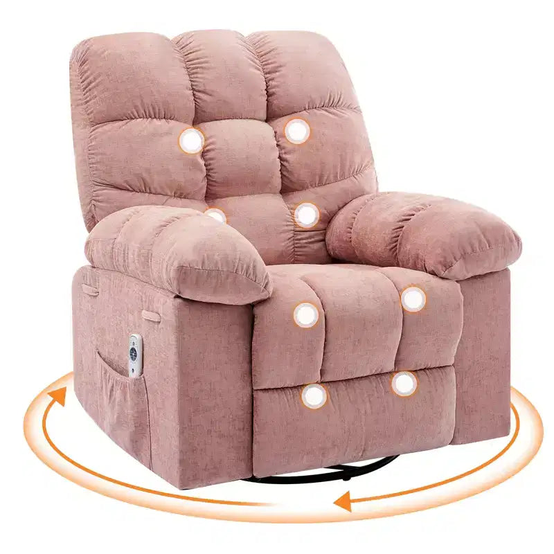 Rocking Recliner Chairs, Massage Recliner Chair, 360 Swivel Rocking Recliner Chair with Side Pockets Cup Holders, for Living Room ,Bedroom