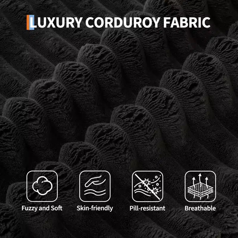 Corduroy Sponge Compression Sofa,Modular Sectional Sofa, with Deep Seat, Comfy Memory Foam Sofa for Living Room Bedroom