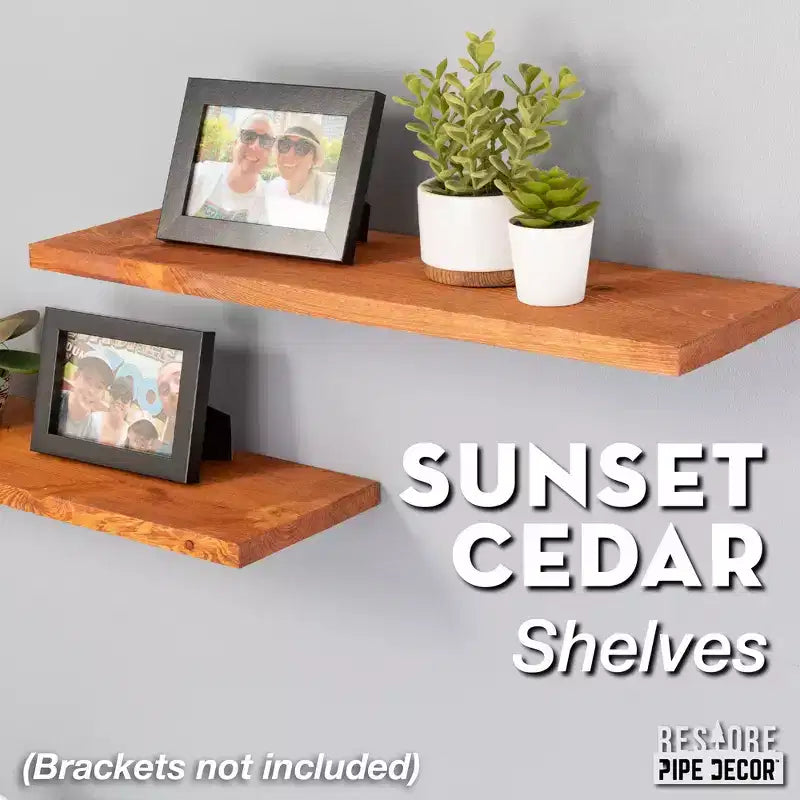 RESTORE Sunset Cedar 24 in. Wood Shelf (Wood Only) by Pipe Decor