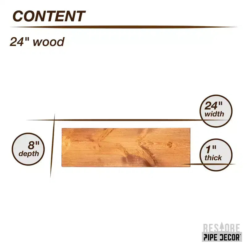 RESTORE Sunset Cedar 24 in. Wood Shelf (Wood Only) by Pipe Decor
