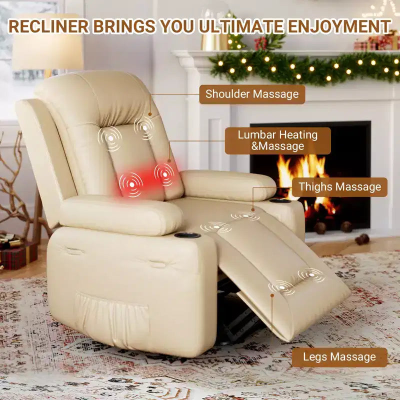 41.7 PU Leather Power Lift Recliner Chair, Adjustable Recliner, Ergonomic Single Sofa, for Living Room