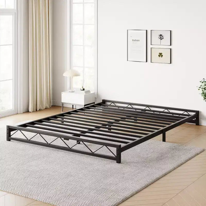 Full Size Metal Bed Frame, Steel Slat Support, Metal Platform Bed Frame, No Box Spring Needed, Easy Assembly, Noise Free
