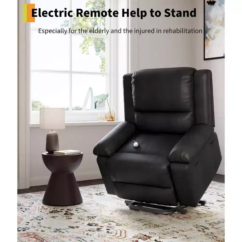 Electric recliner sofa, massage PU leather, electric recliner sofa, reclines up to 135 degrees, 8-point massage with lumbar heating