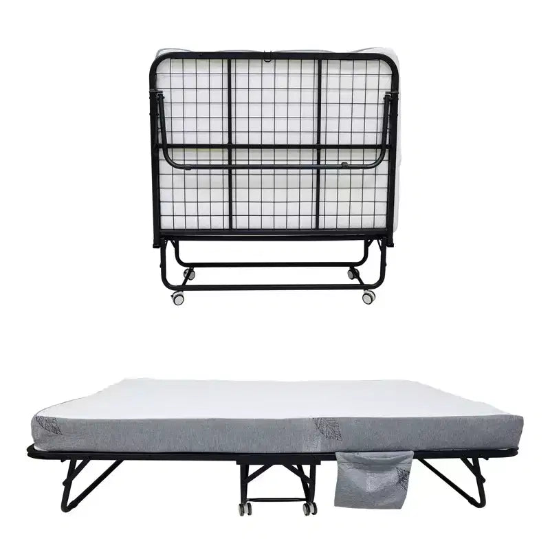 COZONY Folding Bed with Mattress, Sturdy Metal Frame 450 Lbs Support for Guest Room Office