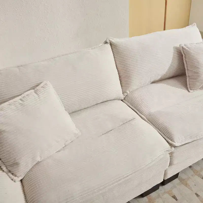 EHMKNP Comfy Corduroy Sofa Sleeper Couch  Loveseat with Pillows, Deep Seat Upholstered Sofa for Living Room, Bedroom, Apartment, or Office