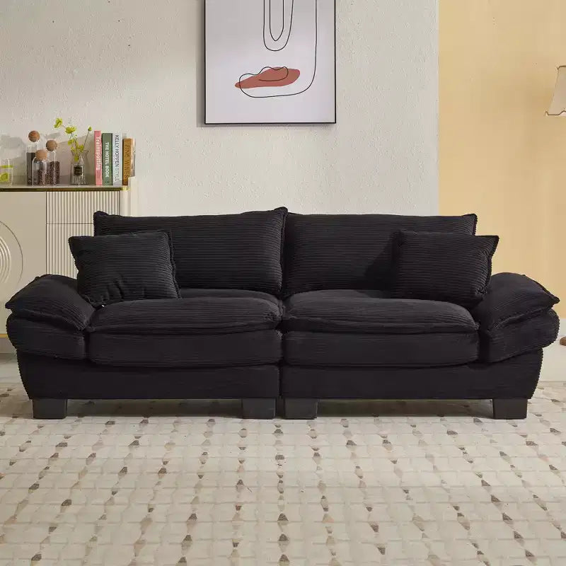 EHMKNP Comfy Corduroy Sofa Sleeper Couch  Loveseat with Pillows, Deep Seat Upholstered Sofa for Living Room, Bedroom, Apartment, or Office