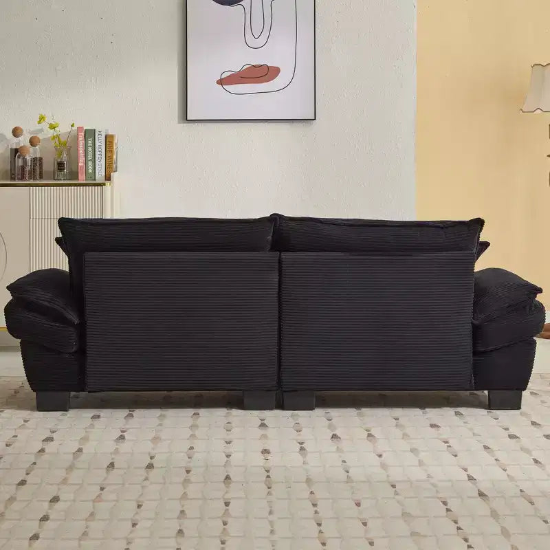 EHMKNP Comfy Corduroy Sofa Sleeper Couch  Loveseat with Pillows, Deep Seat Upholstered Sofa for Living Room, Bedroom, Apartment, or Office
