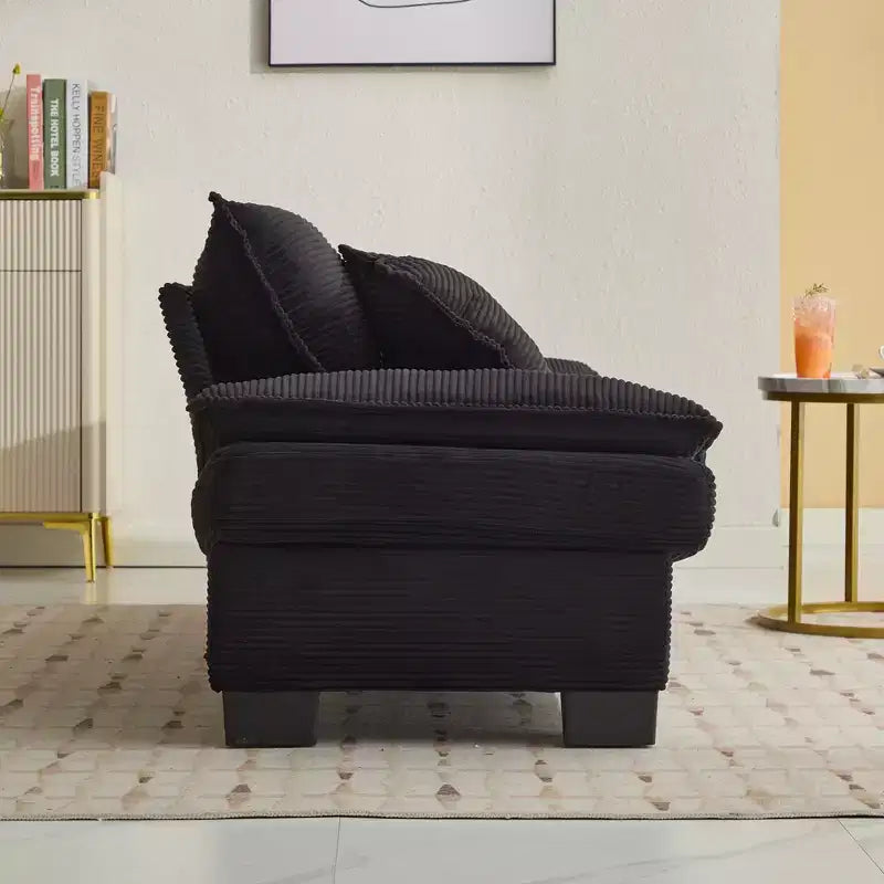 EHMKNP Comfy Corduroy Sofa Sleeper Couch  Loveseat with Pillows, Deep Seat Upholstered Sofa for Living Room, Bedroom, Apartment, or Office
