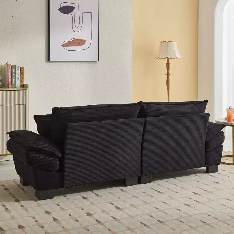 EHMKNP Comfy Corduroy Sofa Sleeper Couch  Loveseat with Pillows, Deep Seat Upholstered Sofa for Living Room, Bedroom, Apartment, or Office