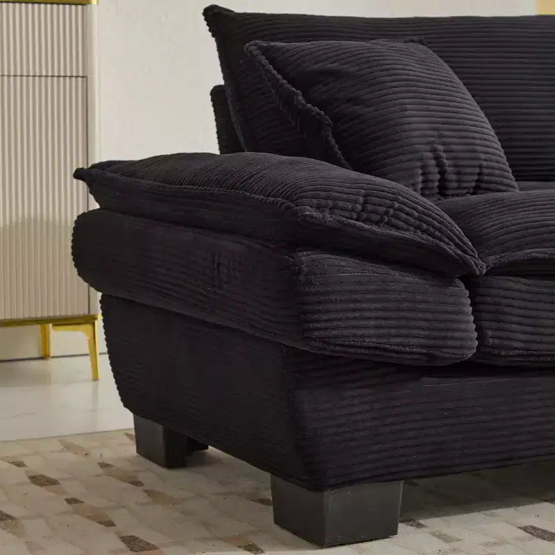 EHMKNP Comfy Corduroy Sofa Sleeper Couch  Loveseat with Pillows, Deep Seat Upholstered Sofa for Living Room, Bedroom, Apartment, or Office