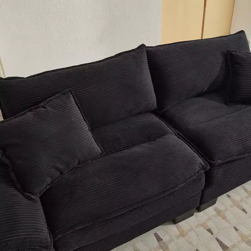 EHMKNP Comfy Corduroy Sofa Sleeper Couch  Loveseat with Pillows, Deep Seat Upholstered Sofa for Living Room, Bedroom, Apartment, or Office
