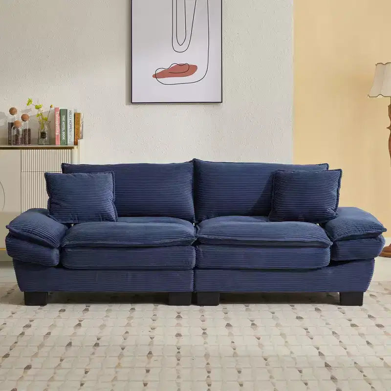 EHMKNP Comfy Corduroy Sofa Sleeper Couch  Loveseat with Pillows, Deep Seat Upholstered Sofa for Living Room, Bedroom, Apartment, or Office