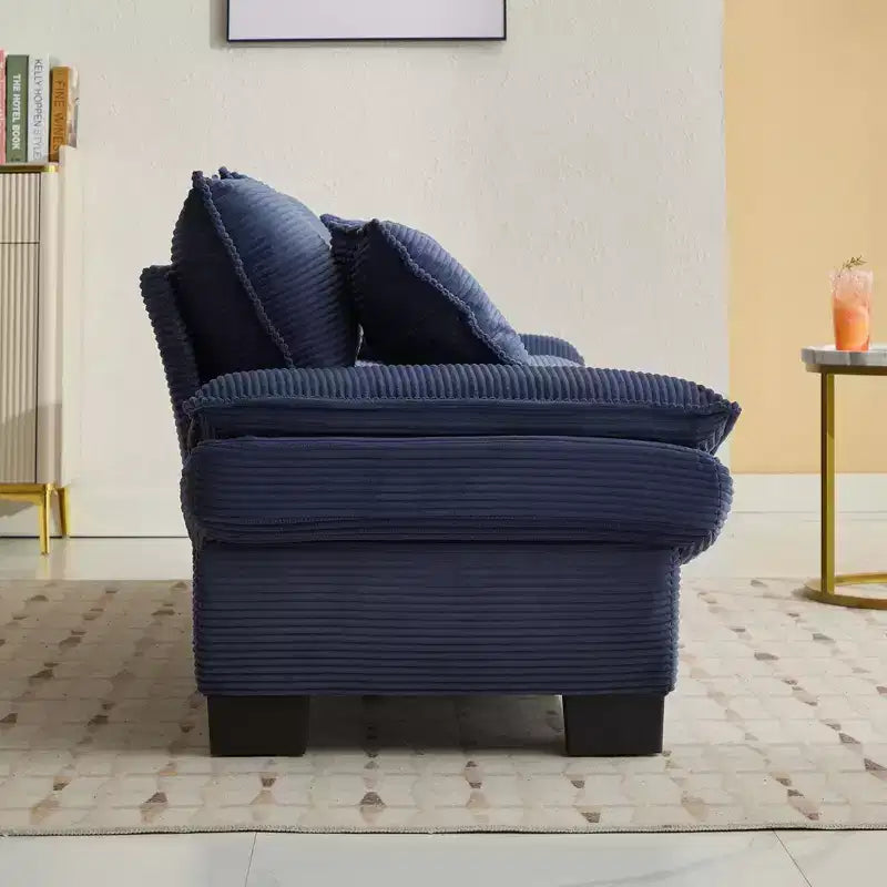 EHMKNP Comfy Corduroy Sofa Sleeper Couch  Loveseat with Pillows, Deep Seat Upholstered Sofa for Living Room, Bedroom, Apartment, or Office