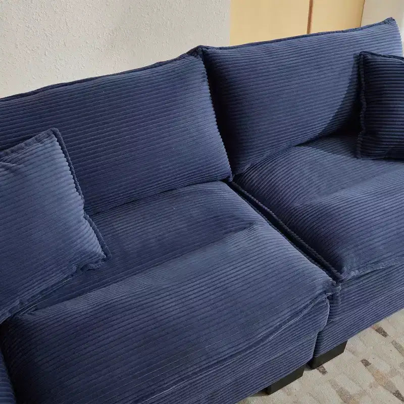 EHMKNP Comfy Corduroy Sofa Sleeper Couch  Loveseat with Pillows, Deep Seat Upholstered Sofa for Living Room, Bedroom, Apartment, or Office