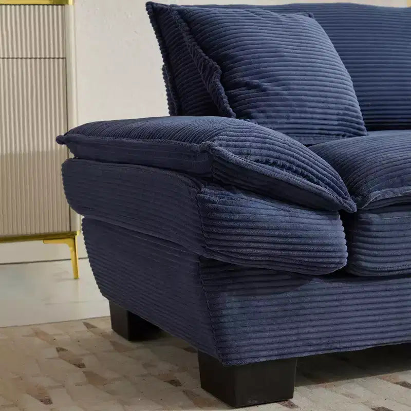 EHMKNP Comfy Corduroy Sofa Sleeper Couch  Loveseat with Pillows, Deep Seat Upholstered Sofa for Living Room, Bedroom, Apartment, or Office