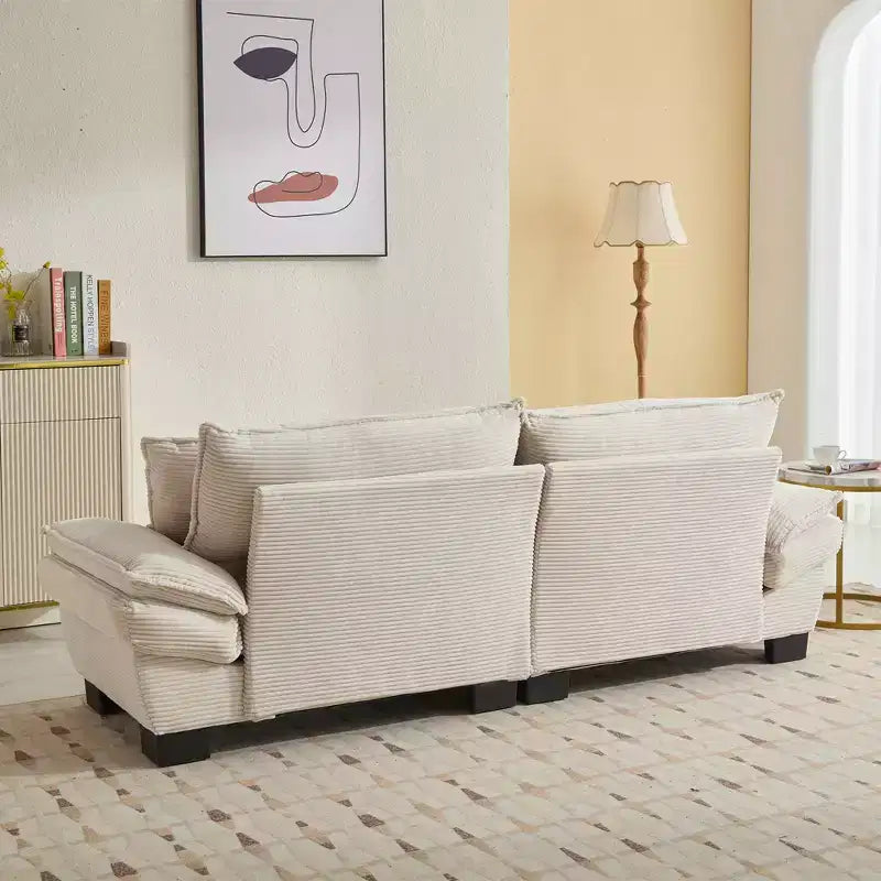 EHMKNP Comfy Corduroy Sofa Sleeper Couch  Loveseat with Pillows, Deep Seat Upholstered Sofa for Living Room, Bedroom, Apartment, or Office
