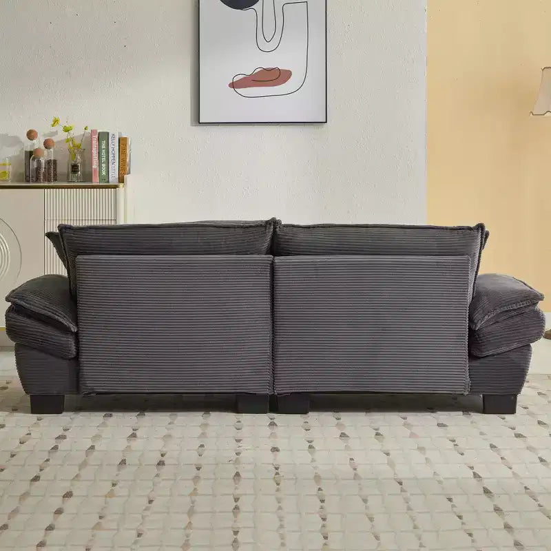 EHMKNP Comfy Corduroy Sofa Sleeper Couch  Loveseat with Pillows, Deep Seat Upholstered Sofa for Living Room, Bedroom, Apartment, or Office