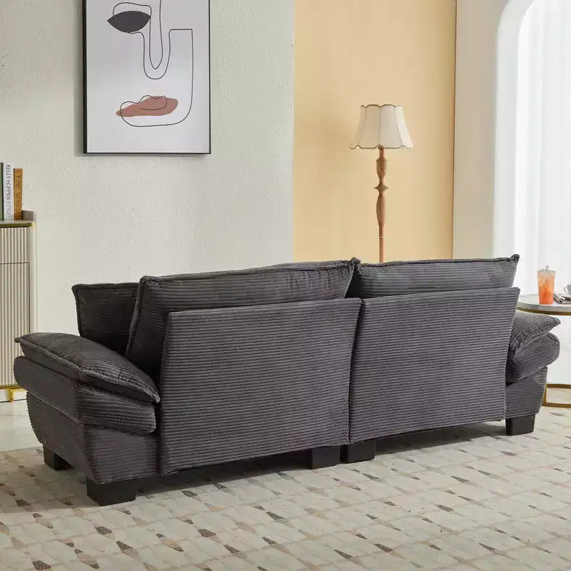 EHMKNP Comfy Corduroy Sofa Sleeper Couch  Loveseat with Pillows, Deep Seat Upholstered Sofa for Living Room, Bedroom, Apartment, or Office
