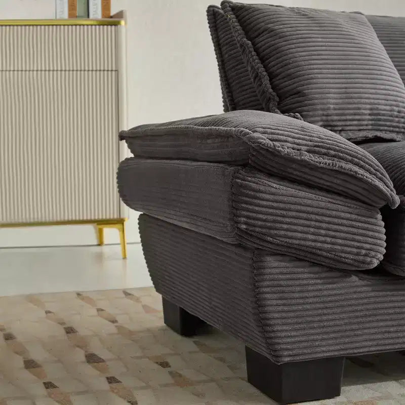 EHMKNP Comfy Corduroy Sofa Sleeper Couch  Loveseat with Pillows, Deep Seat Upholstered Sofa for Living Room, Bedroom, Apartment, or Office