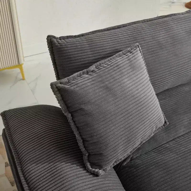 EHMKNP Comfy Corduroy Sofa Sleeper Couch  Loveseat with Pillows, Deep Seat Upholstered Sofa for Living Room, Bedroom, Apartment, or Office
