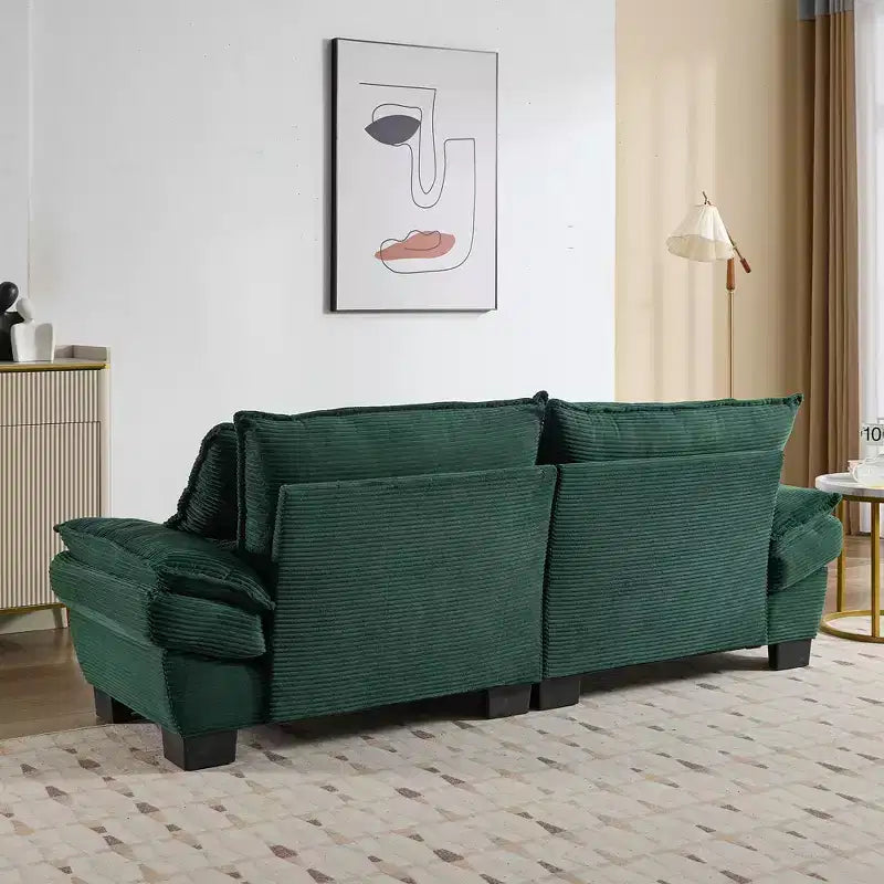 EHMKNP Comfy Corduroy Sofa Sleeper Couch  Loveseat with Pillows, Deep Seat Upholstered Sofa for Living Room, Bedroom, Apartment, or Office