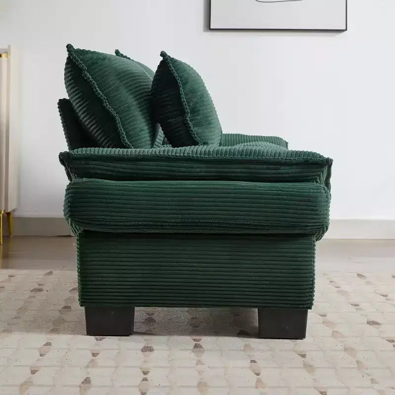EHMKNP Comfy Corduroy Sofa Sleeper Couch  Loveseat with Pillows, Deep Seat Upholstered Sofa for Living Room, Bedroom, Apartment, or Office