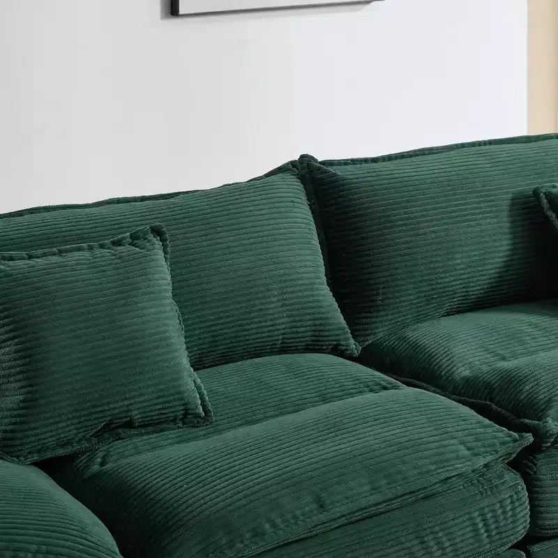 EHMKNP Comfy Corduroy Sofa Sleeper Couch  Loveseat with Pillows, Deep Seat Upholstered Sofa for Living Room, Bedroom, Apartment, or Office