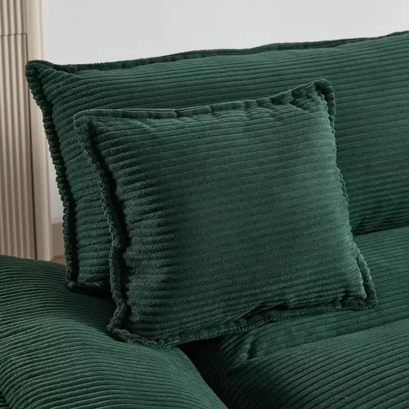EHMKNP Comfy Corduroy Sofa Sleeper Couch  Loveseat with Pillows, Deep Seat Upholstered Sofa for Living Room, Bedroom, Apartment, or Office