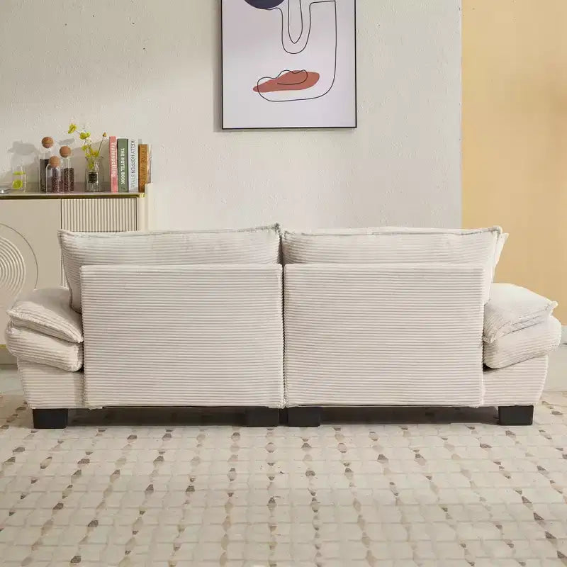 EHMKNP Comfy Corduroy Sofa Sleeper Couch  Loveseat with Pillows, Deep Seat Upholstered Sofa for Living Room, Bedroom, Apartment, or Office