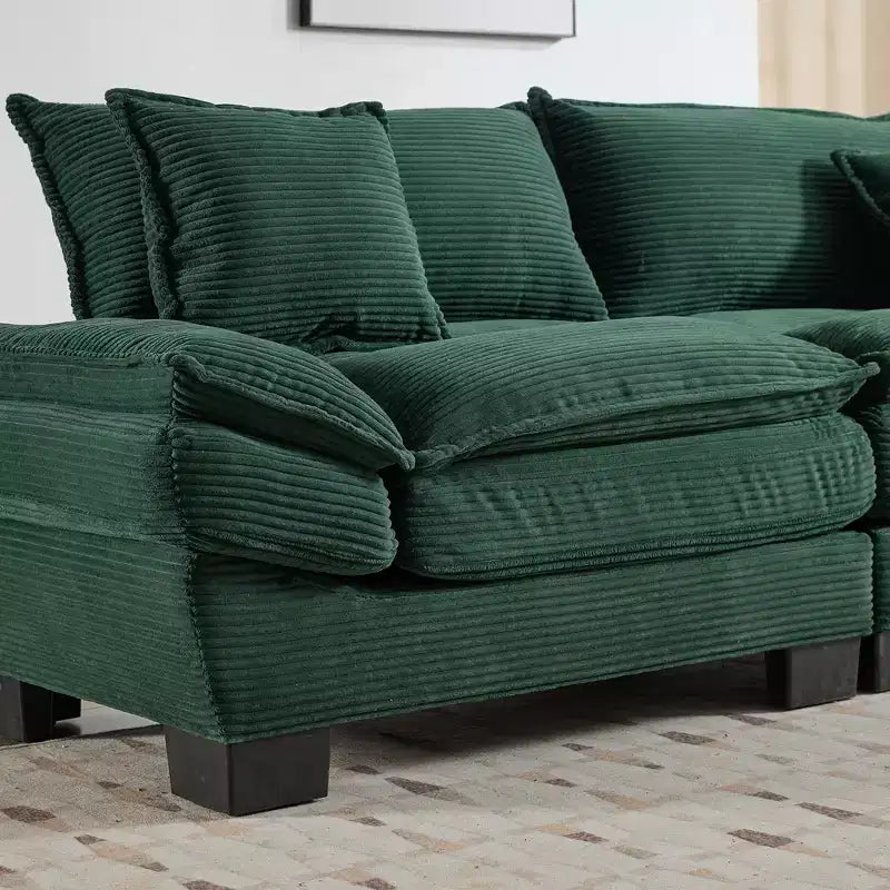 EHMKNP Comfy Corduroy Sofa Sleeper Couch  Loveseat with Pillows, Deep Seat Upholstered Sofa for Living Room, Bedroom, Apartment, or Office