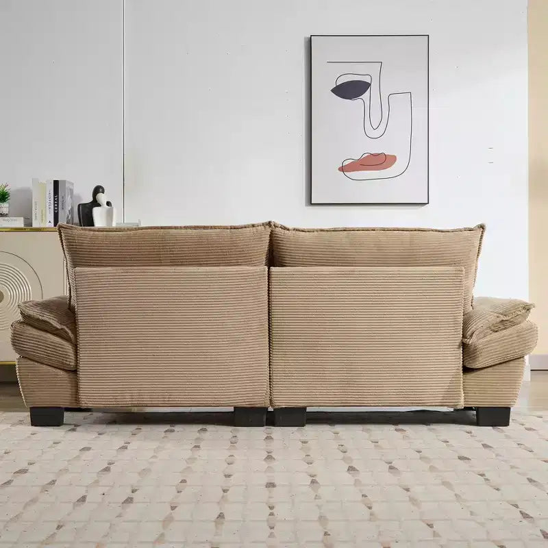 EHMKNP Comfy Corduroy Sofa Sleeper Couch  Loveseat with Pillows, Deep Seat Upholstered Sofa for Living Room, Bedroom, Apartment, or Office