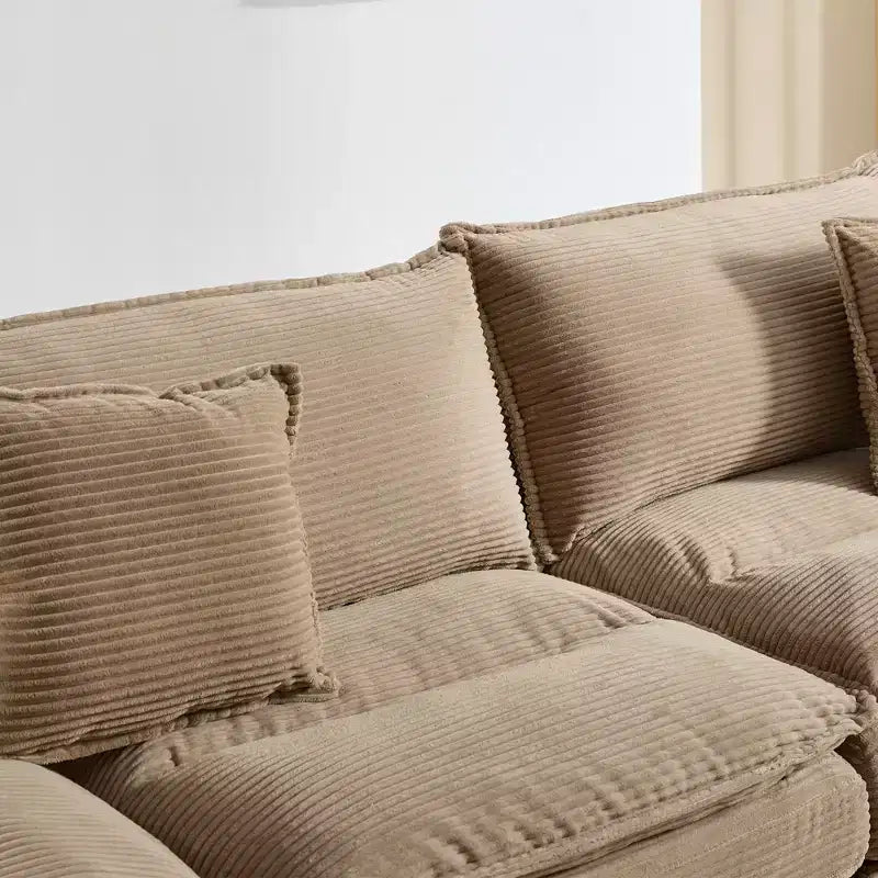 EHMKNP Comfy Corduroy Sofa Sleeper Couch  Loveseat with Pillows, Deep Seat Upholstered Sofa for Living Room, Bedroom, Apartment, or Office