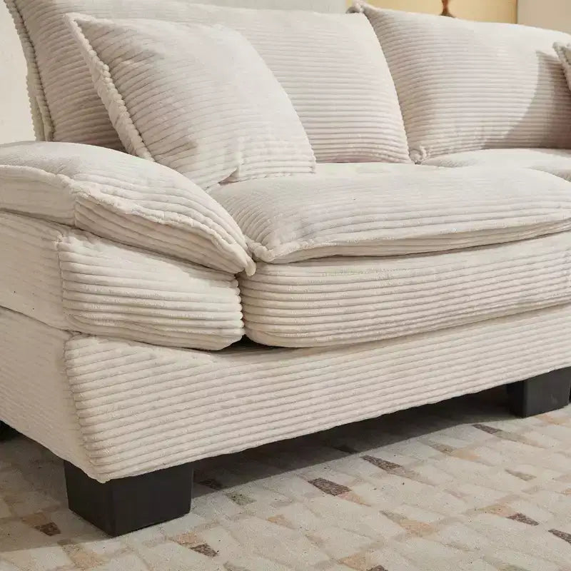 EHMKNP Comfy Corduroy Sofa Sleeper Couch  Loveseat with Pillows, Deep Seat Upholstered Sofa for Living Room, Bedroom, Apartment, or Office