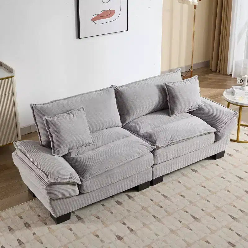 EHMKNP Comfy Corduroy Sofa Sleeper Couch  Loveseat with Pillows, Deep Seat Upholstered Sofa for Living Room, Bedroom, Apartment, or Office
