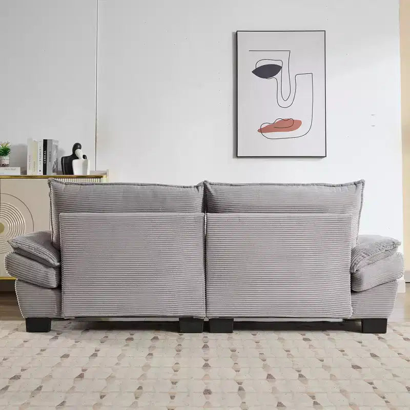 EHMKNP Comfy Corduroy Sofa Sleeper Couch  Loveseat with Pillows, Deep Seat Upholstered Sofa for Living Room, Bedroom, Apartment, or Office