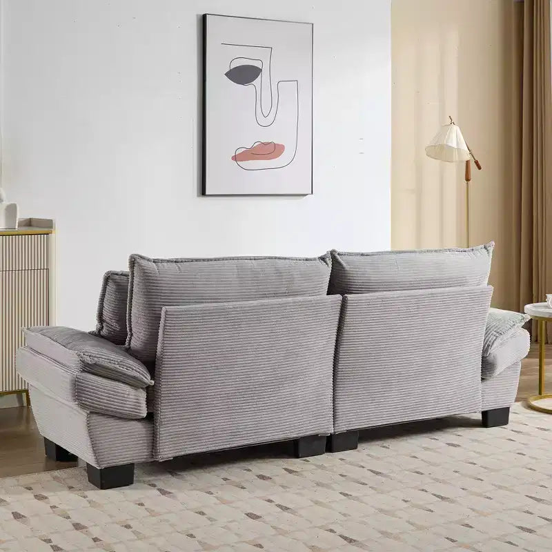 EHMKNP Comfy Corduroy Sofa Sleeper Couch  Loveseat with Pillows, Deep Seat Upholstered Sofa for Living Room, Bedroom, Apartment, or Office
