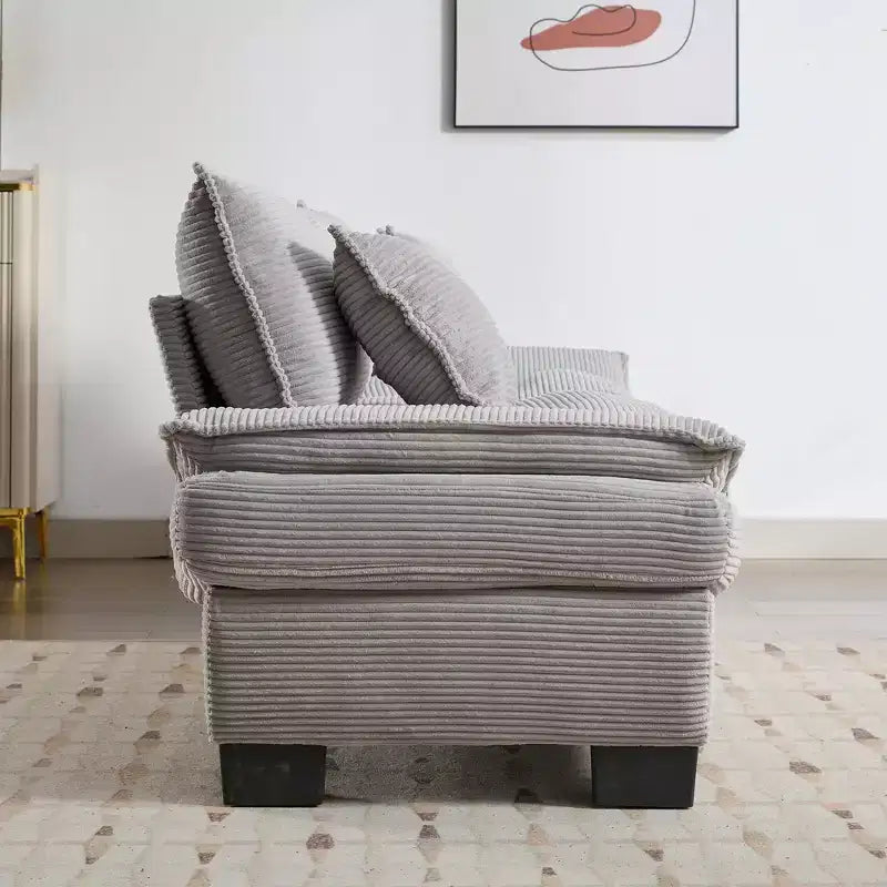 EHMKNP Comfy Corduroy Sofa Sleeper Couch  Loveseat with Pillows, Deep Seat Upholstered Sofa for Living Room, Bedroom, Apartment, or Office