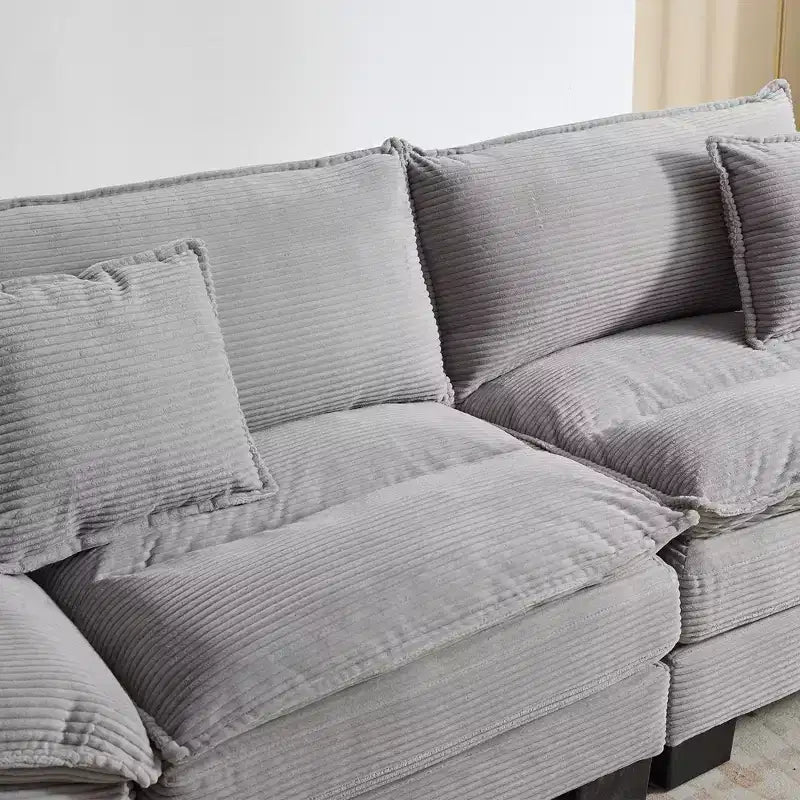 EHMKNP Comfy Corduroy Sofa Sleeper Couch  Loveseat with Pillows, Deep Seat Upholstered Sofa for Living Room, Bedroom, Apartment, or Office