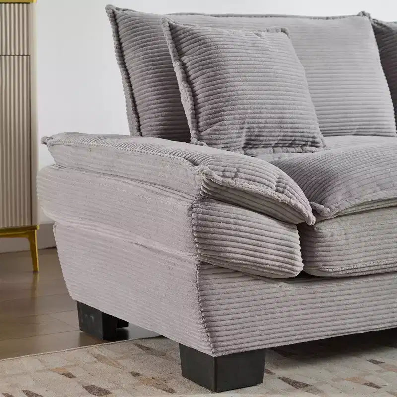 EHMKNP Comfy Corduroy Sofa Sleeper Couch  Loveseat with Pillows, Deep Seat Upholstered Sofa for Living Room, Bedroom, Apartment, or Office