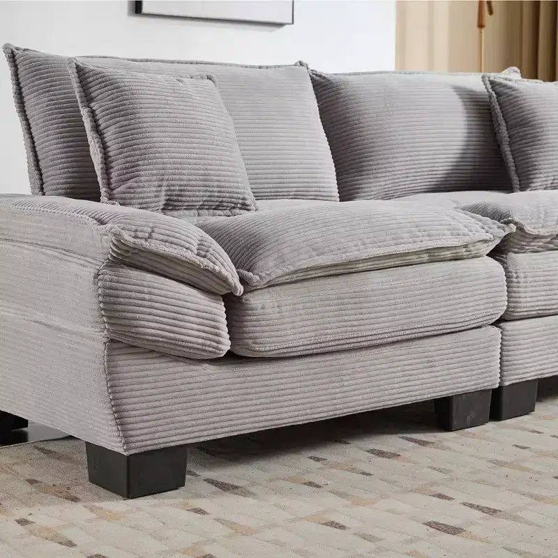 EHMKNP Comfy Corduroy Sofa Sleeper Couch  Loveseat with Pillows, Deep Seat Upholstered Sofa for Living Room, Bedroom, Apartment, or Office