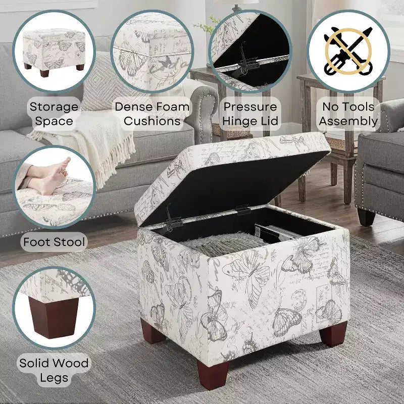 HomeStock Madison Storage Ottoman